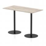 Italia 1600 x 800mm Poseur Rectangular Table Grey Oak Top 1145mm High Black Leg ITL0597