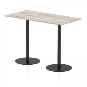 Italia 1600 x 800mm Poseur Rectangular Table Grey Oak Top 1145mm High