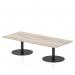 Italia 1800 x 800mm Rectangular Coffee Table Grey Oak Top 475mm High Black Leg ITL0603