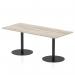 Italia 1800 x 800mm Poseur Rectangular Table Grey Oak Top 720mm High Black Leg ITL0609