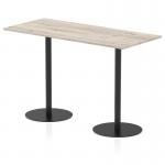 Italia 1800 x 800mm Poseur Rectangular Table Grey Oak Top 1145mm High Black Leg ITL0615