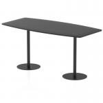 The image shows a sleek and modern Dynamic Poseur High Gloss Table from Italia, measuring 2400mm and standing at 1145mm high with a black top and leg. The table exudes sophistication and would be a great addition to any contemporary space.