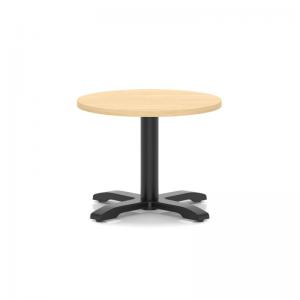 Italia 600mm Round Coffee Table Maple Top 495mm High Black Leg Cross