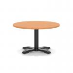 Italia 800mm Round Coffee Table Beech Top 495mm High Black Leg Cross Base ITL0904