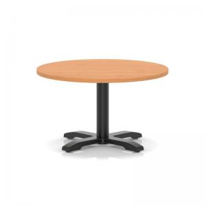 Italia 800mm Round Coffee Table Beech Top 495mm High Black Leg Cross