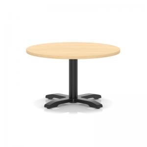 Italia 800mm Round Coffee Table Maple Top 495mm High Black Leg Cross