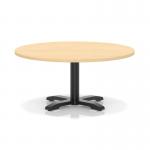 Italia 1000mm Round Coffee Table Maple Top 495mm High Black Leg Cross Base ITL0918