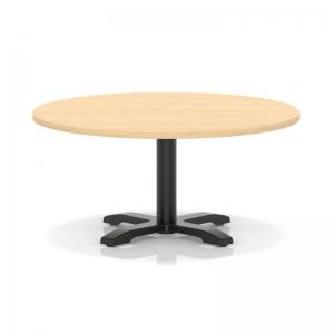 Italia 1000mm Round Coffee Table Maple Top 495mm High Black Leg Cross