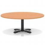 Italia 1200mm Round Coffee Table Beech Top 495mm High Black Leg Cross Base ITL0928