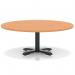 Italia 1200mm Round Coffee Table Beech Top 495mm High Black Leg Cross Base ITL0928