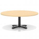 Italia 1200mm Round Coffee Table Maple Top 495mm High Black Leg Cross Base ITL0930