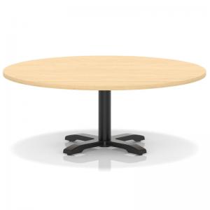 Italia 1200mm Round Coffee Table Maple Top 495mm High Black Leg Cross