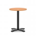 Italia 600mm Poseur Round Table Beech Top 750mm High Black Leg Cross Base ITL0940