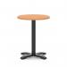 Italia 600mm Poseur Round Table Beech Top 750mm High Black Leg Cross Base ITL0940