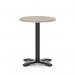 Italia 600mm Poseur Round Table Grey Oak Top 750mm High Black Leg Cross Base ITL0941