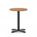 Italia 600mm Poseur Round Table Walnut Top 750mm High Black Leg Cross Base ITL0944