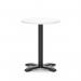 Italia 600mm Poseur Round Table White Top 750mm High Black Leg Cross Base ITL0945