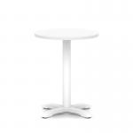 Italia 600mm Poseur Round Table White Top 750mm High White Leg Cross Base ITL0951