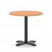 Italia 800mm Poseur Round Table Beech Top 750mm High Black Leg Cross Base ITL0952