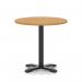 Italia 800mm Poseur Round Table Oak Top 750mm High Black Leg Cross Base ITL0955