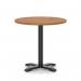 Italia 800mm Poseur Round Table Walnut Top 750mm High Black Leg Cross Base ITL0956