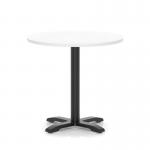 Italia 800mm Poseur Round Table White Top 750mm High Black Leg Cross Base ITL0957