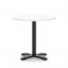 Italia 800mm Poseur Round Table White Top 750mm High Black Leg Cross Base ITL0957
