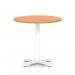 Italia 800mm Poseur Round Table Beech Top 750mm High White Leg Cross Base ITL0958