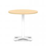Italia 800mm Poseur Round Table Maple Top 750mm High White Leg Cross Base ITL0960