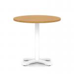 Italia 800mm Poseur Round Table Oak Top 750mm High White Leg Cross Base ITL0961