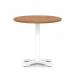 Italia 800mm Poseur Round Table Walnut Top 750mm High White Leg Cross Base ITL0962
