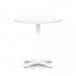 Italia 800mm Poseur Round Table White Top 750mm High White Leg Cross Base ITL0963