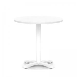 Italia 800mm Poseur Round Table White Top 750mm High White Leg Cross