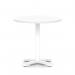 Italia 800mm Poseur Round Table White Top 750mm High White Leg Cross Base ITL0963