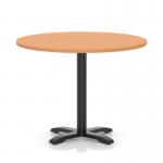 Italia 1000mm Poseur Round Table Beech Top 750mm High Black Leg Cross Base ITL0964