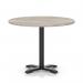 Italia 1000mm Poseur Round Table Grey Oak Top 750mm High Black Leg Cross Base ITL0965
