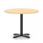 Italia 1000mm Poseur Round Table Maple Top 750mm High Black Leg Cross Base ITL0966