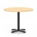 Italia 1000mm Poseur Round Table Maple Top 750mm High Black Leg Cross Base ITL0966