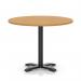 Italia 1000mm Poseur Round Table Oak Top 750mm High Black Leg Cross Base ITL0967