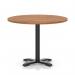 Italia 1000mm Poseur Round Table Walnut Top 750mm High Black Leg Cross Base ITL0968