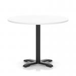 Italia 1000mm Poseur Round Table White Top 750mm High Black Leg Cross Base ITL0969