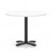 Italia 1000mm Poseur Round Table White Top 750mm High Black Leg Cross Base ITL0969