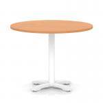 Italia 1000mm Poseur Round Table Beech Top 750mm High White Leg Cross Base ITL0970