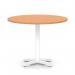 Italia 1000mm Poseur Round Table Beech Top 750mm High White Leg Cross Base ITL0970