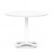 Italia 1000mm Poseur Round Table White Top 750mm High White Leg Cross Base ITL0975