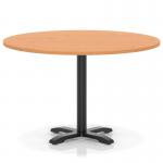 Italia 1200mm Poseur Round Table Beech Top 750mm High Black Leg Cross Base ITL0976