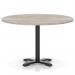 Italia 1200mm Poseur Round Table Grey Oak Top 750mm High Black Leg Cross Base ITL0977