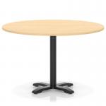 Italia 1200mm Poseur Round Table Maple Top 750mm High Black Leg Cross Base ITL0978