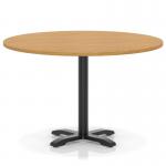 Italia 1200mm Poseur Round Table Oak Top 750mm High Black Leg Cross Base ITL0979