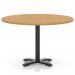 Italia 1200mm Poseur Round Table Oak Top 750mm High Black Leg Cross Base ITL0979